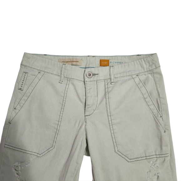 Anthropologie Pilcro Hyphen Fit Distressed Chinos Women's Size 27 Light Green - Picture 4 of 16